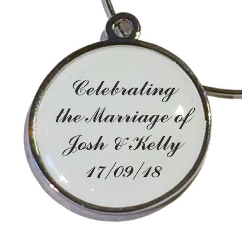 Text message glass stem charm